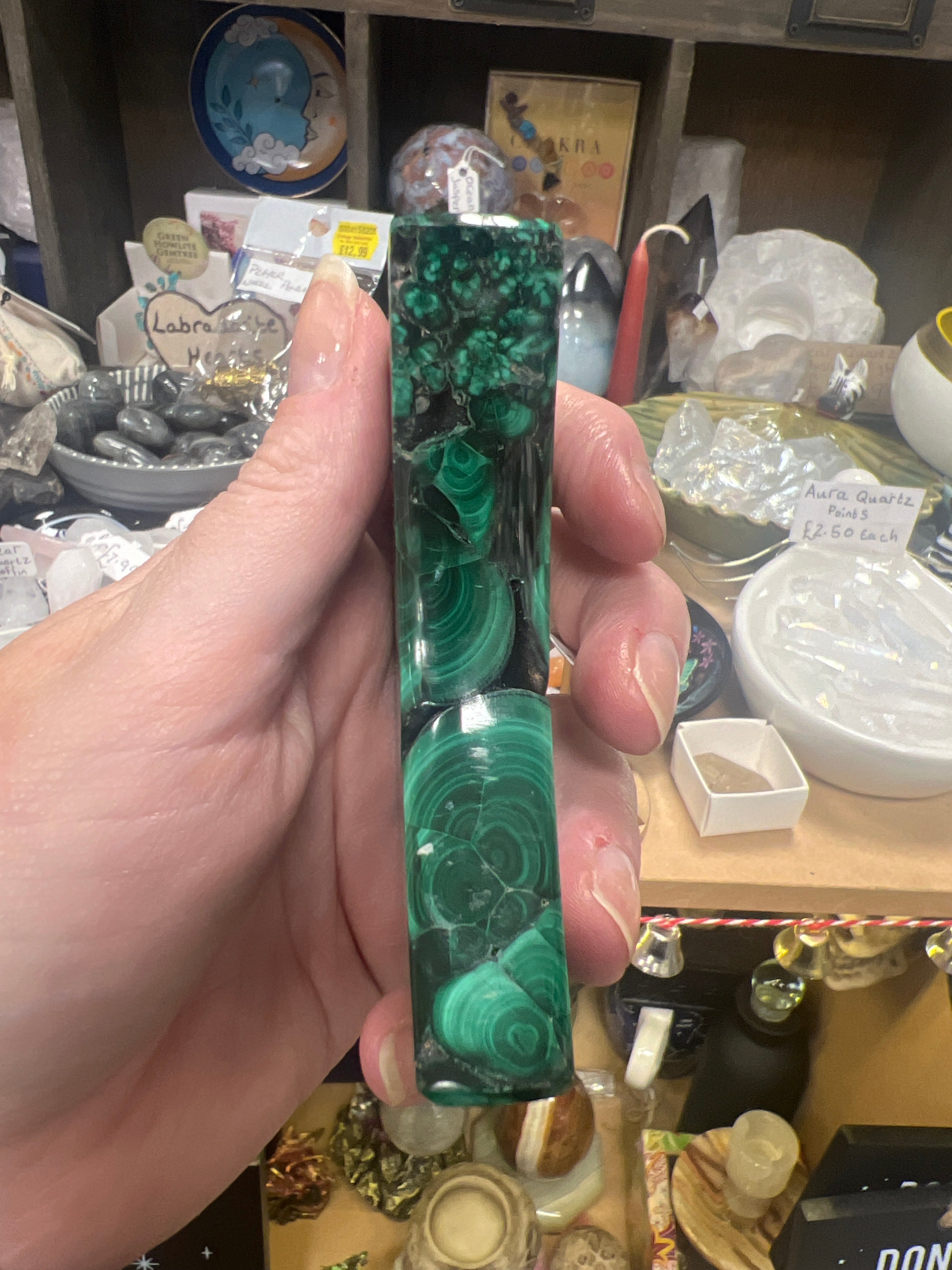 Malachite Moon on stand