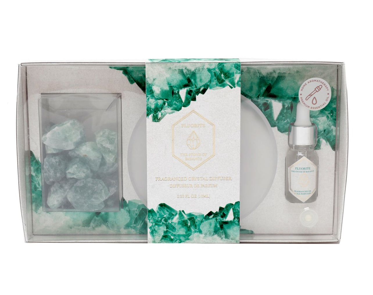 GREEN FLUORITE CRYSTAL OIL DIFFUSER TRAY
