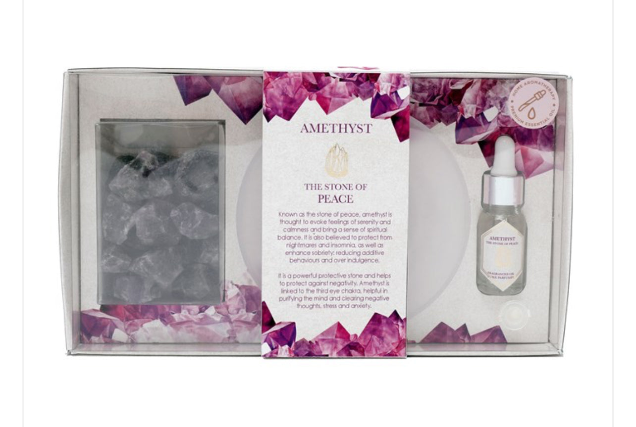 AMETHYST CRYSTAL OIL DIFFUSER TRAY