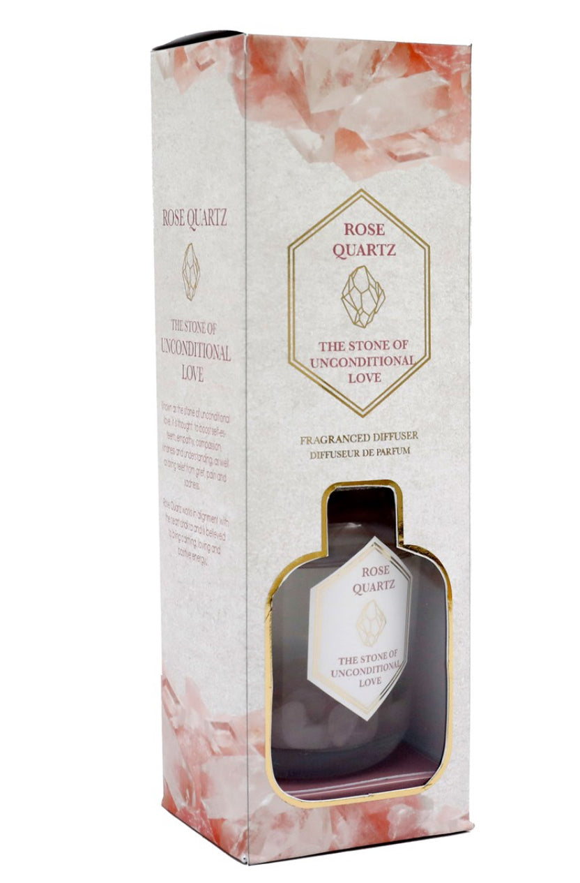 100ML ROSE QUARTZ CRYSTAL REED DIFFUSER