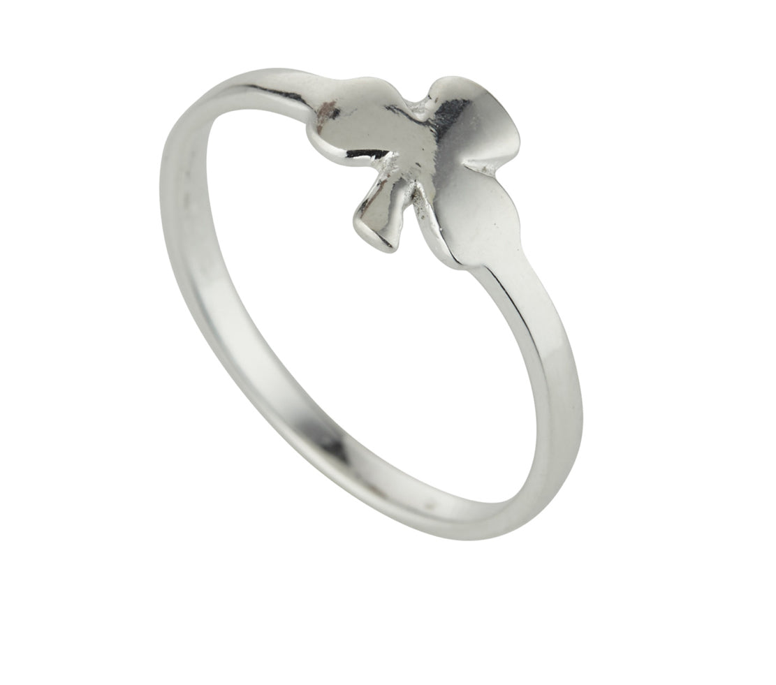 Minimalist Silver Shamrock Ring 8