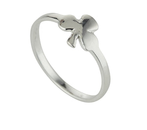 Minimalist Silver Shamrock Ring 8