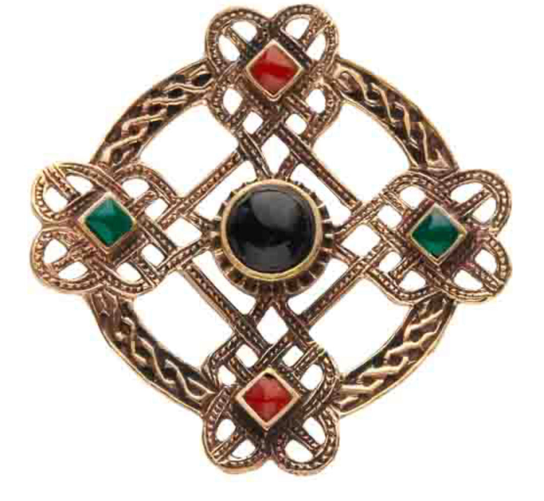 Celtic Bronze Cross Knot Brooch