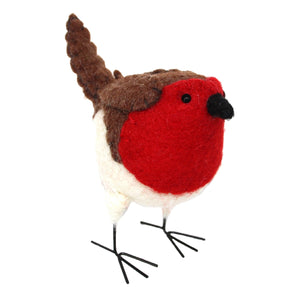 Fabric Wool Mix Standing Robin