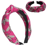 Jacquard Headband Fuchsia Bees
