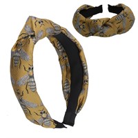 Jacquard Headband Gold with Bees