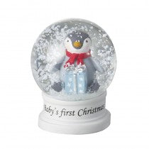 SNOW GLOBE BABY`S 1ST PENGUIN INSIDE