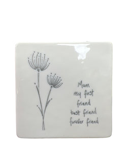 Mum porcelain coaster