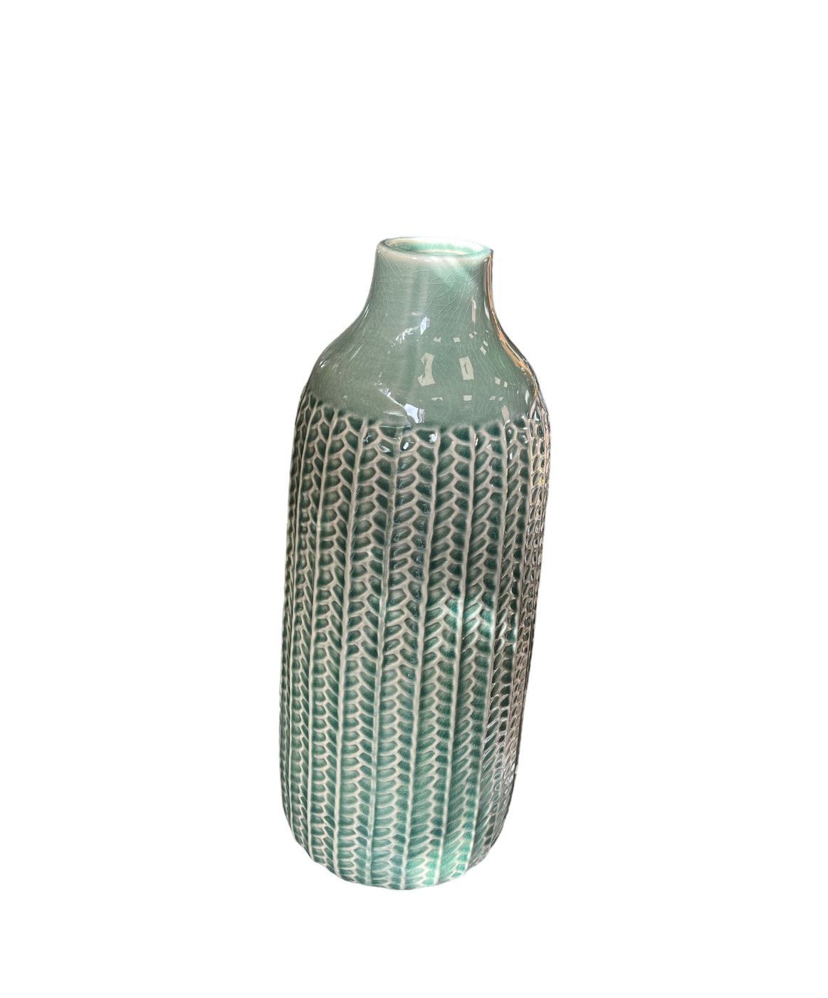 Textured Green vase