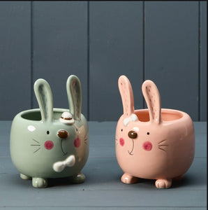 Green Rabbit Pot 14cm