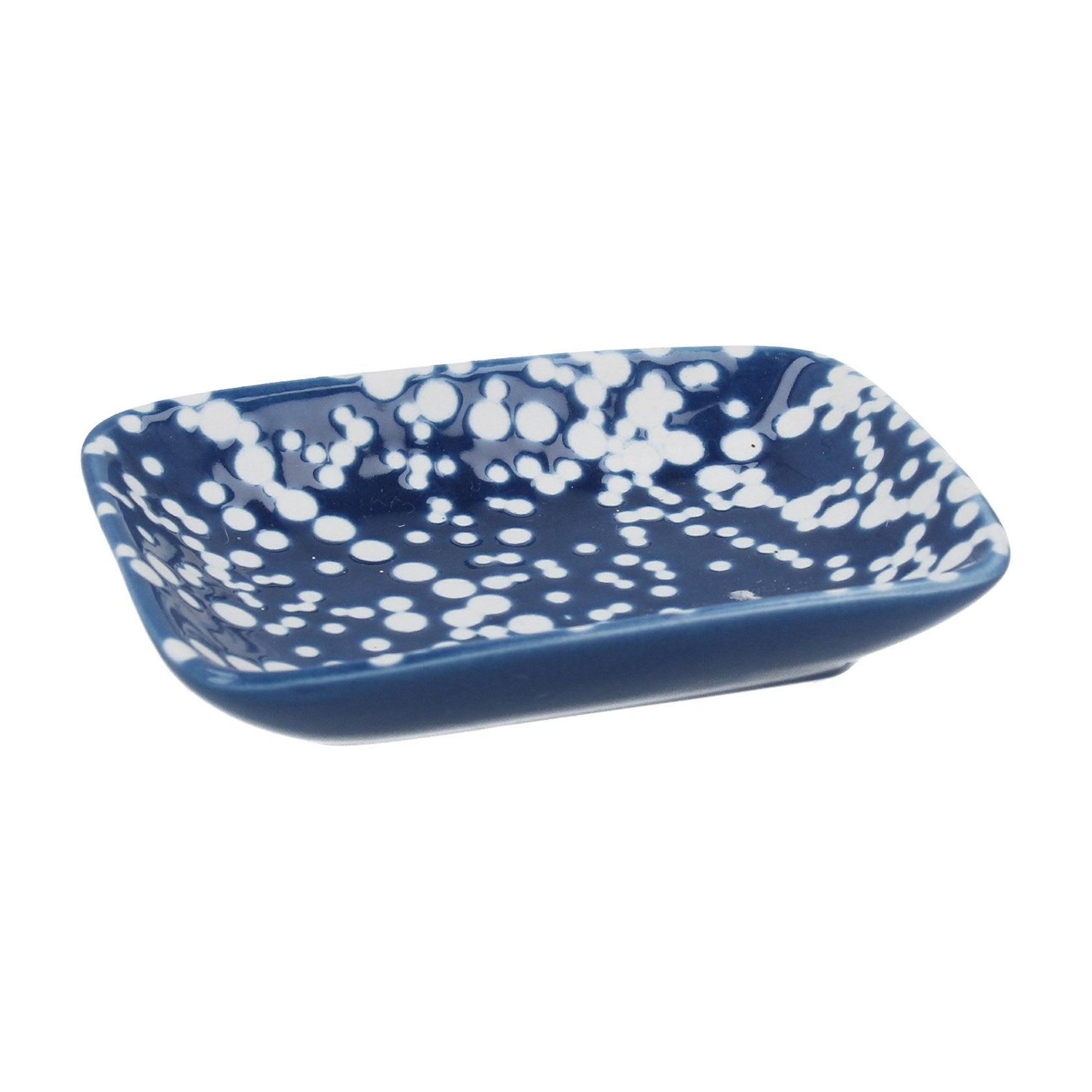 Navy Ceramic Spotty Trinket Dish