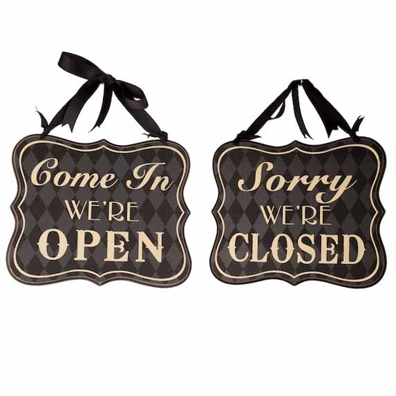 Reversible Open & Closed Sign